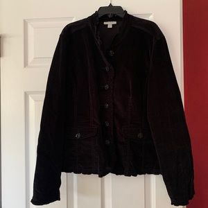 Dress Barn Black Corduroy Military Style Jacket